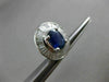ESTATE 3.38CT DIAMOND & AAA SAPPHIRE 18K WHITE GOLD OVAL HALO CLIP ON EARRINGS