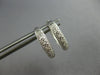 ESTATE .15CT DIAMOND 14KT WHITE GOLD 3D CLASSIC PAVE HUGGIE HANGING EARRINGS