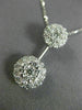 ESTATE 1.0CT ROUND DIAMOND 14K WHITE GOLD 3D FLOWER DOUBLE CLUSTER PENDANT #1939
