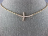 ESTATE .23CT DIAMOND 18KT ROSE GOLD 3D SIDEWAYS CLASSIC CROSS NECKLACE