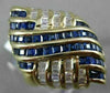 ESTATE LARGE 3.36CT DIAMOND & AAA SAPPHIRE 18KT YELLOW GOLD MULTI ROW LOVE RING