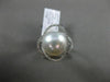 ESTATE LARGE .36CT DIAMOND 14KT WHITE GOLD 3D SOUTH SEA PEARL OPEN FLOWER RING