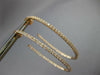 ESTATE LARGE 1.35CT DIAMOND 18KT ROSE GOLD INSIDE OUT OVAL HOOP HANGING EARRINGS
