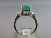 LARGE 4.08CT DIAMOND & COLUMBIAN EMERALD 14KT WHITE GOLD ENGAGEMENT RING #28084