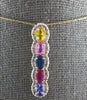 2.2CT DIAMOND & AAA MULTI GEM 14KT ROSE GOLD OVAL & ROUND 5 STONE PENDANT #28058