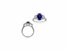 GIA CERTIFIED 3.05CT DIAMOND & AAA SAPPHIRE 18K 2 TONE GOLD HALO ENGAGEMENT RING