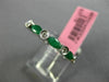 ESTATE .90CT DIAMOND & AAA EMERALD 18K WHITE GOLD SEMI ETERNITY ANNIVERSARY RING