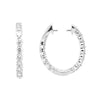 .53CT DIAMOND 18KT WHITE GOLD SHARED PRONG INSIDE OUT OVAL HOOP HANGING EARRINGS