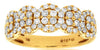 ESTATE .75CT DIAMOND 14KT YELLOW GOLD 3D MULTI FLOWER ETERNITY ANNIVERSARY RING