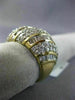 LARGE 2.0CT ROUND & BAGUETTE DIAMOND 14KT YELLOW GOLD 3D WAVE ANNIVERSARY RING