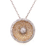 ESTATE 2.37CT DIAMOND 18KT 2 TONE GOLD 3D CIRCULAR PAVE FUN FLOATING PENDANT