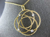 ESTATE LARGE .22CT DIAMOND 18KT 2 TONE GOLD CIRCULAR FLOWER ETOILE MESH PENDANT