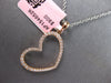 ESTATE .26CT DIAMOND 14KT ROSE GOLD 3D CLASSIC OPEN HEART LOVE FLOATING PENDANT