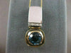 ESTATE 5CTW DIAMOND BLUE TOPAZ 14K WHITE YELLOW GOLD HANGING SLIDE PENDANT 21382