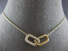 ESTATE .26CT DIAMOND 14KT YELLOW GOLD RECTANGULAR LOVE KNOT V SHAPE FUN NECKLACE