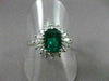 ANTIQUE 1.90CT DIAMOND & AAA COLOMBIAN EMERALD PLATINUM ENGAGEMENT RING #22258