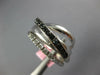 WIDE .55CT WHITE & BLACK DIAMOND 14KT WHITE GOLD MULTI ROW CRISS CROSS LOVE RING