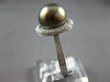 WIDE .44CT DIAMOND & AAA TAHITIAN PEARL 14K WHITE GOLD 3D CLASSIC SOLITAIRE RING