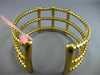ESTATE LARGE .65CT DIAMOND 14K YELLOW GOLD MULTI ROW SQUARE CUFF BANGLE BRACELET