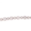 ESTATE 1.35CT DIAMOND 18KT WHITE GOLD 3D ROUND CLUSTER FLOWER TENNIS BRACELET