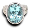 9.62CT DIAMOND & AAA PARAIBA TOURMALINE 18KT WHITE GOLD 3D BEZEL ENGAGEMENT RING