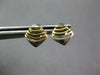 ESTATE SMALL 14KT WHITE AND YELLOW GOLD 3D CLASSIC SQUARE STUD EARRINGS #27040