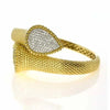 LARGE 2.21CT WHITE & FANCY YELLOW DIAMOND 18KT 2 TONE GOLD CUFF BANGLE BRACELET