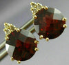ESTATE 4.08CT DIAMOND & AAA GARNET 14KT YELLOW GOLD CLUSTER STUD EARRINGS #20871