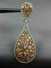 LARGE 9.68CT WHITE & MULTI COLOR DIAMOND 18KT WHITE & ROSE GOLD HANGING EARRINGS