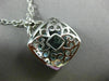 ESTATE MASSIVE 13.83CT DIAMOND & AQAUAMARINE 14KT WHITE GOLD HALO SQUARE PENDANT