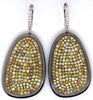 EXTRA LARGE 10.12CT WHITE & MULTI COLOR DIAMOND 18KT WHITE GOLD HANGING EARRINGS