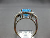 LARGE 4.5CT DIAMOND & AAA BLUE TOPAZ 14KT WHITE GOLD 3D OVAL & ROUND FUN RING