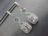 ESTATE 1.59CT DIAMOND 18KT WHITE GOLD ROUND & BAGUETTE SQUARE HANGING EARRINGS