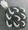ESTATE LARGE 3.04CT WHITE & BLACK DIAMOND 18KT WHITE GOLD CLASSIC SQUARE PENDANT