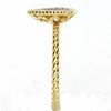 ESTATE .18CT WHITE & PINK DIAMOND 14KT TRI COLOR GOLD TRIANGULAR ROPE FUN RING