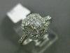 ESTATE WIDE .53CT ROUND & BAGUETTE DIAMOND 18KT WHITE GOLD CLUSTER PROMISE RING