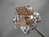 ESTATE LARGE .58CT WHITE & PINK DIAMOND 18KT WHITE & ROSE GOLD 3D BUTTERFLY RING
