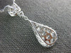 ESTATE LARGE 1.32CT DIAMOND 18KT WHITE GOLD CLUSTER ROUND TEAR DROP LOVE PENDANT