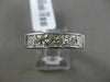 ESTATE 1.90CT DIAMOND 14KT WHITE GOLD 5 STONE PRINCESS CUT CHANNEL WEDDING RING