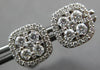 ESTATE 1.0CT DIAMOND 18KT WHITE GOLD 3D ROUND CLUSTER SQUARE EARRING JACKET SET