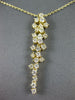 ESTATE .80CT DIAMOND 14K YELLOW GOLD 3D CLUSTER ELONGATED FLOATING LOVE NECKLACE