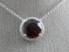 ESTATE LARGE 2.54CT DIAMOND & AAA GARNET 14K WHITE GOLD CLASSIC ROUND NECKLACE