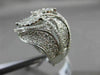 ANTIQUE LARGE 1.35CT DIAMOND 18KT WHITE GOLD 3 DIMENSIONAL LEAF FLORAL FUN RING