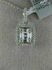 .49CT DIAMOND 18KT WHITE GOLD 3D ROUND & BAGUETTE SQUARE OCTAGON CLUSTER PENDANT