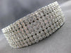 EXTRA LARGE 37.4CT DIAMOND 18KT WHITE GOLD MULTI ROW CUFF TENNIS BANGLE BRACELET