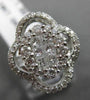 ESTATE LARGE 1.08CT DIAMOND 18KT WHITE GOLD 3D CLUSTER FLORAL FUN COCKTAIL RING