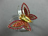 ESTATE LARGE 2.05CT MULTI GEM 18KT WHITE & ROSE GOLD HANDCRAFTED BUTTERFLY RING