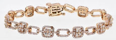 2.27CT DIAMOND 14KT ROSE GOLD 3D ROUND SQUARE BY THE YARD LOVE TENNIS BRACELET