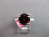 ESTATE LARGE 3.78CT DIAMOND & AAA RHODOLITE 18K WHITE GOLD ROUND ENGAGEMENT RING