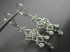 ESTATE .50CT DIAMOND 14KT WHITE GOLD 3D FLOWER HEART LEVERBACK HANGING EARRINGS